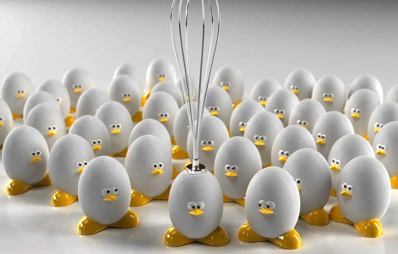 Photo wallpaper eggs, company, mixer
