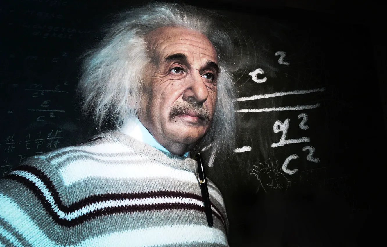 Photo wallpaper Albert Einstein, Men, Einstein, Albert, E = mc2, Cosmology, Photon and Quantum, Wormholes