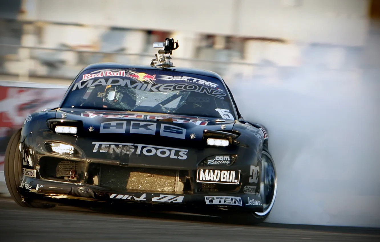 Photo wallpaper dark, camera, drift, HKS, redbul