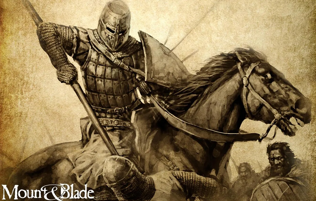 Photo wallpaper art, Sepia, Mount and Blade