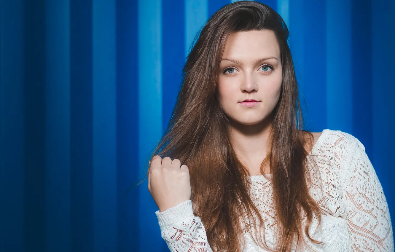 Photo wallpaper eyes, eyelashes, strip, background, portrait, hairstyle, lips