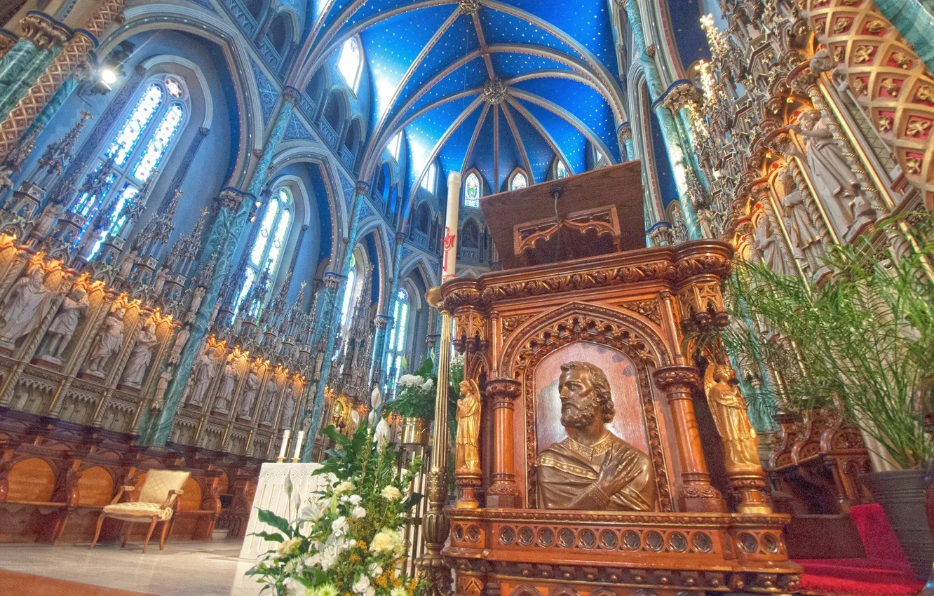 Photo wallpaper Canada, Ottawa, Notre Dame Basilica