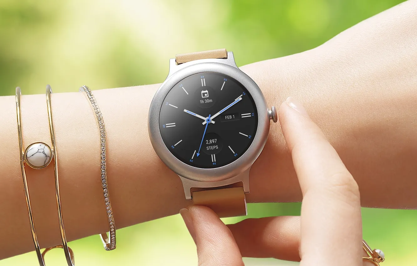 Photo wallpaper style, woman, watch, bracelet, MWC 2017, LG Watch Style
