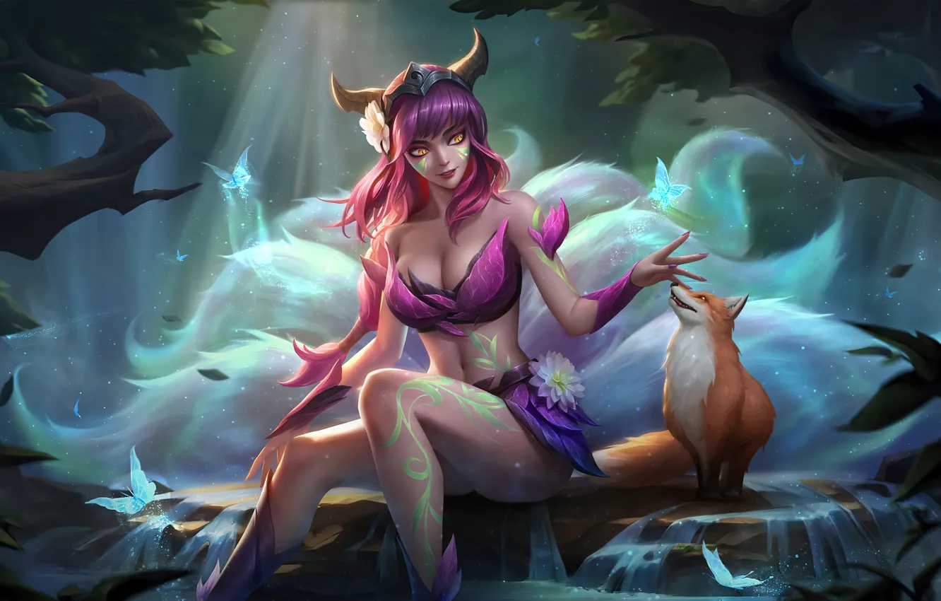 Photo wallpaper Art, League of Legends, Skin, LoL, Ahri, Ari, Elderwood, Elderwood Ahri