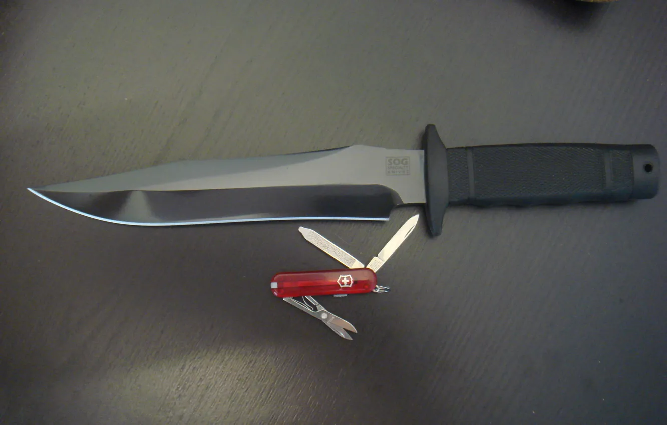 Photo wallpaper weapons, knife, folder, Victorinox, SOG