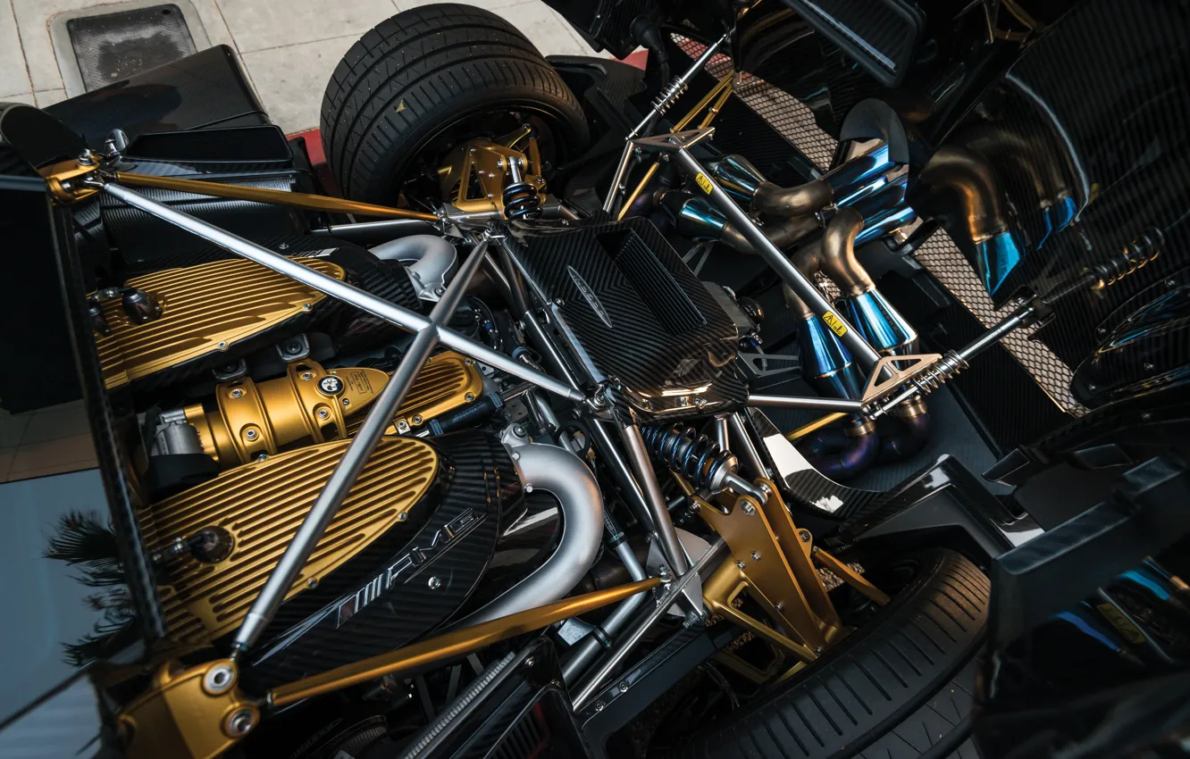 Photo wallpaper Pagani, V12, To huayr, engine, Huayr To Pagani