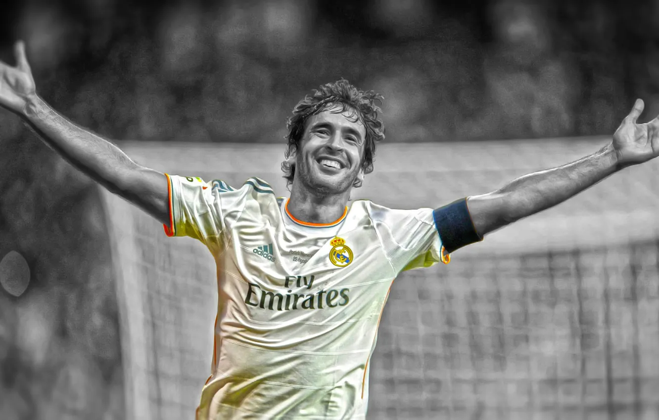 Photo wallpaper Sport, Smile, Football, Photoshop, Real Madrid, Real Madrid, Joy, Legend