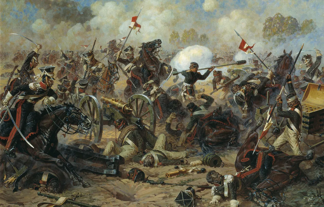 Photo wallpaper picture, battle, Alexander Averyanov, The Heroism Of General Kostenecka