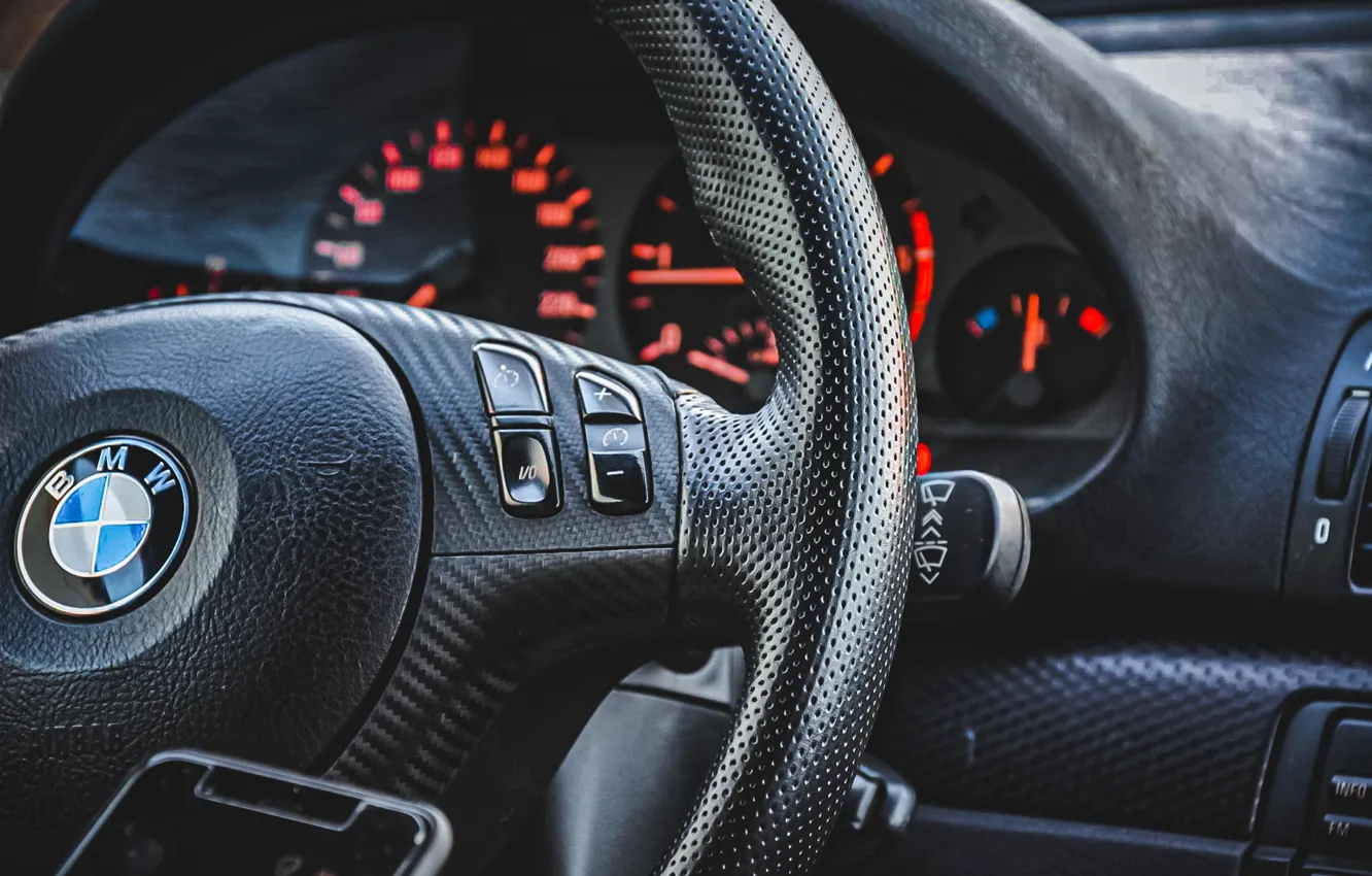 Photo wallpaper BMW, E46, Steering Wheel