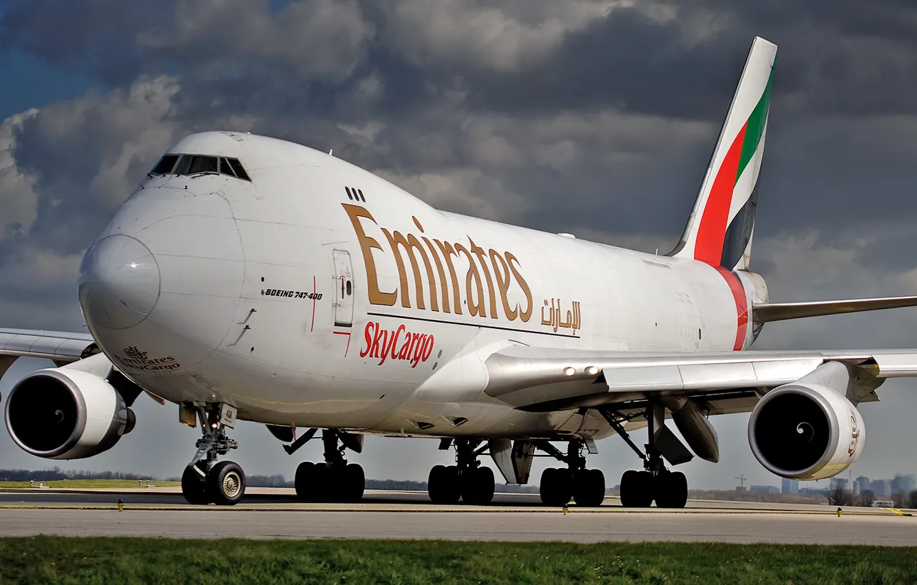 Photo wallpaper Boeing, Boeing, Emirates, 747