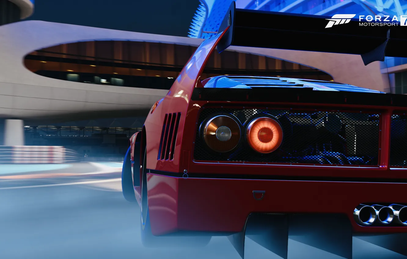 Photo wallpaper lights, HDR, Ferrari, F40, drift, game, smoke, Competition