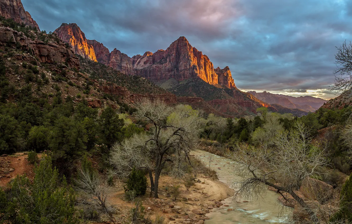 Photo wallpaper mountains, canyon, river