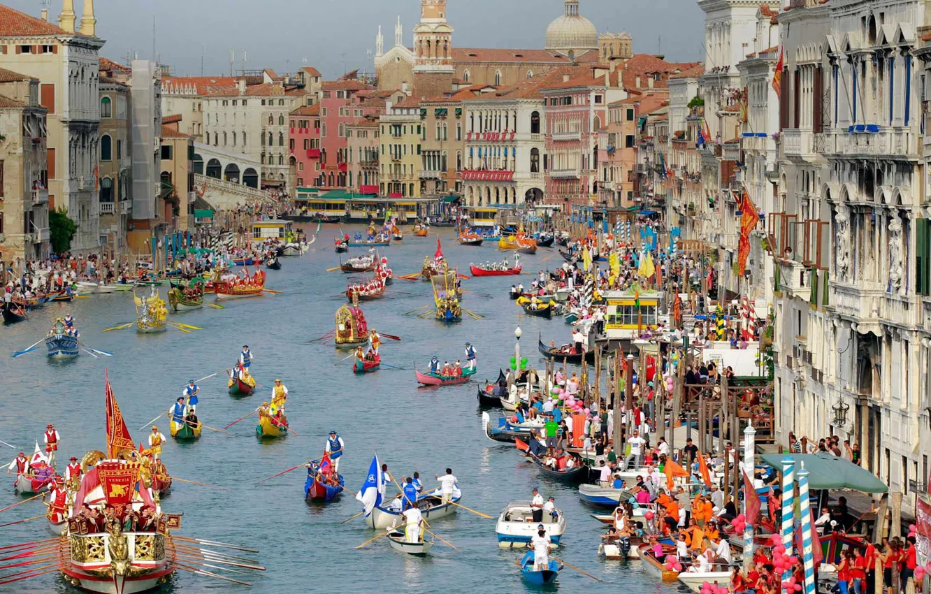 Photo wallpaper Italy, Venice, The historical regatta