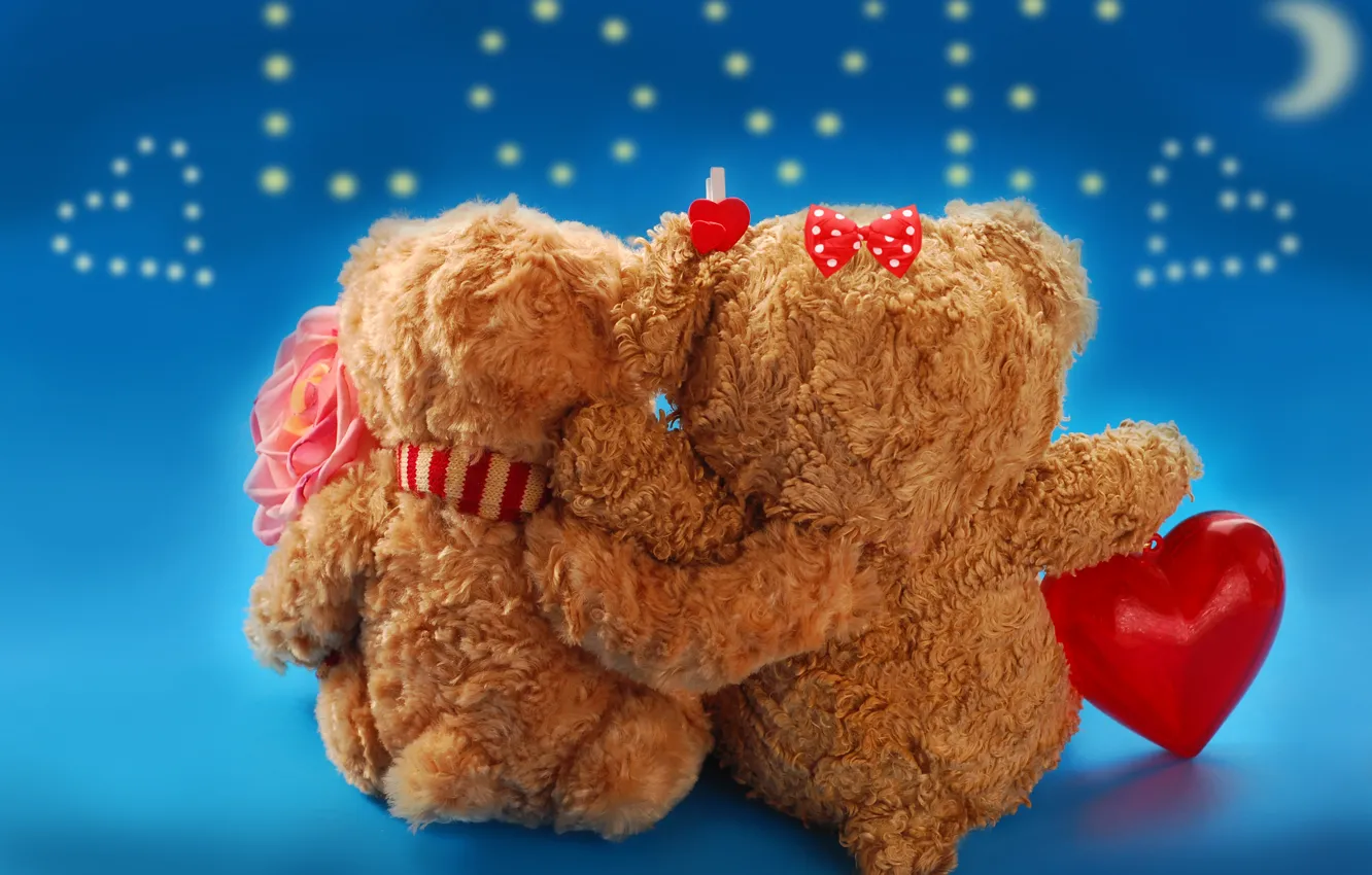 Photo wallpaper love, heart, love, toy, bear, heart, romantic, sweet