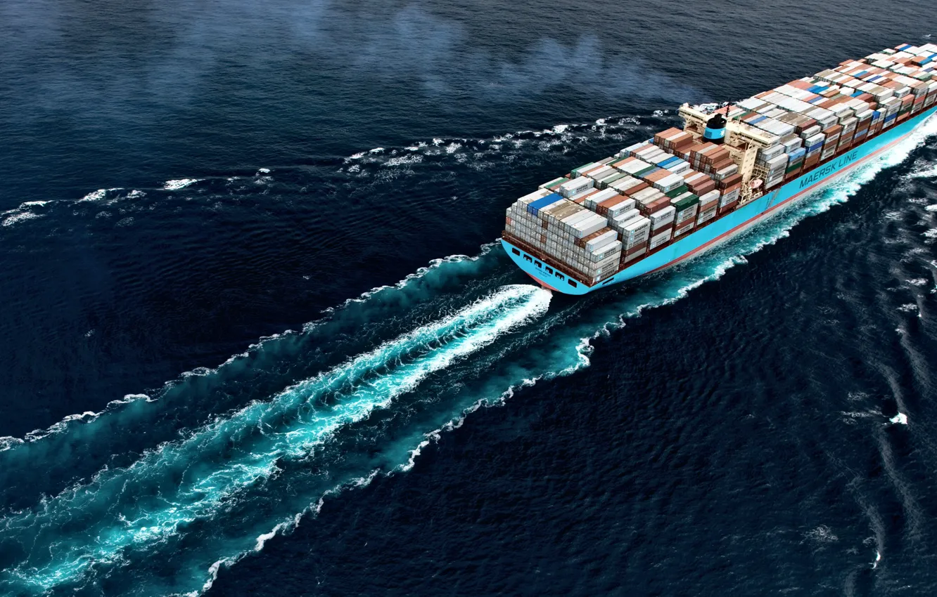 Photo wallpaper The ocean, Sea, The ship, Cargo, A container ship, Susan, Container, Maersk