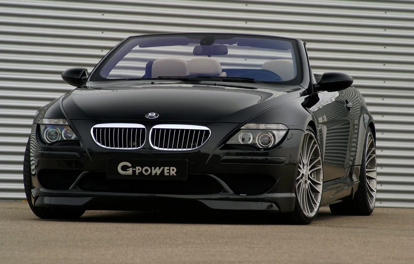 Photo wallpaper black, lights, BMW, BMW, convertible, the front, Hurricane, G POWER