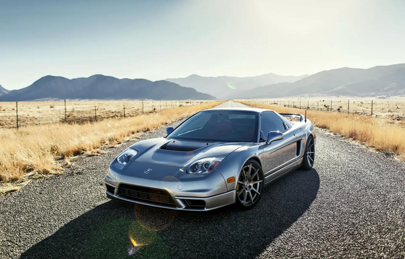 Photo wallpaper car, mountains, Honda, rechange, acura, honda nsx, lunchbox photoworks