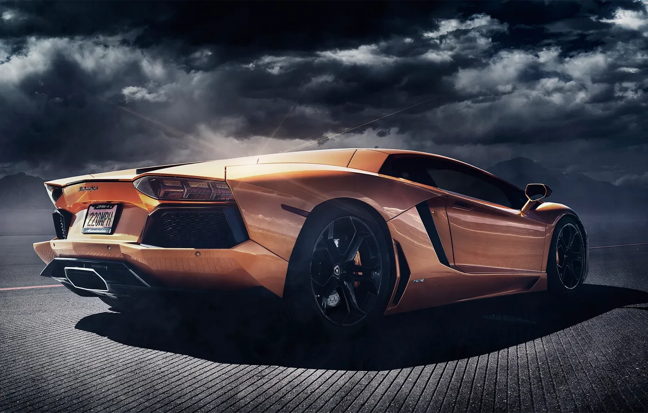 Wallpaper Lamborghini, rear, orange, LP700-4, Aventador, Alex Murtaza ...