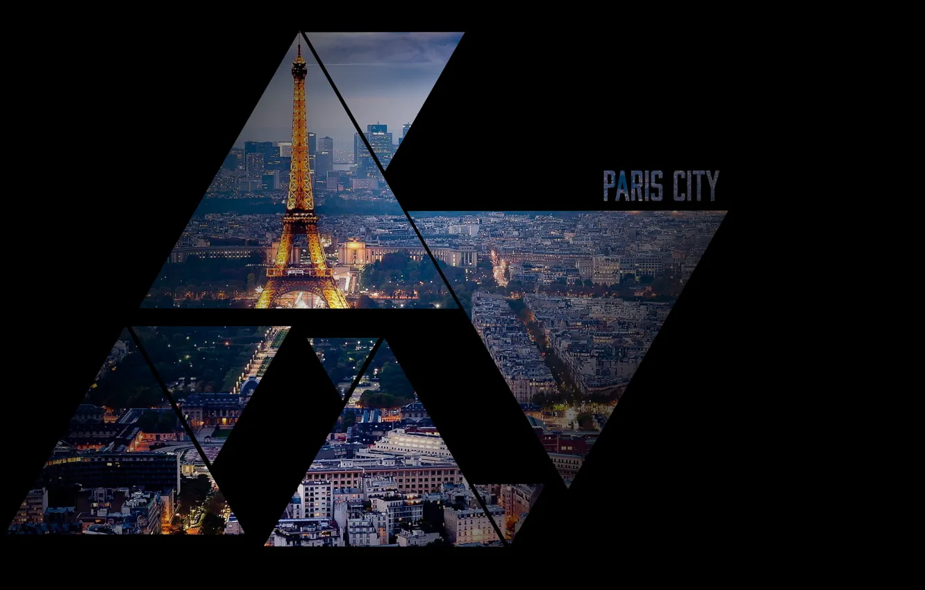 Photo wallpaper Paris, triangles, Eiffel tower, Paris