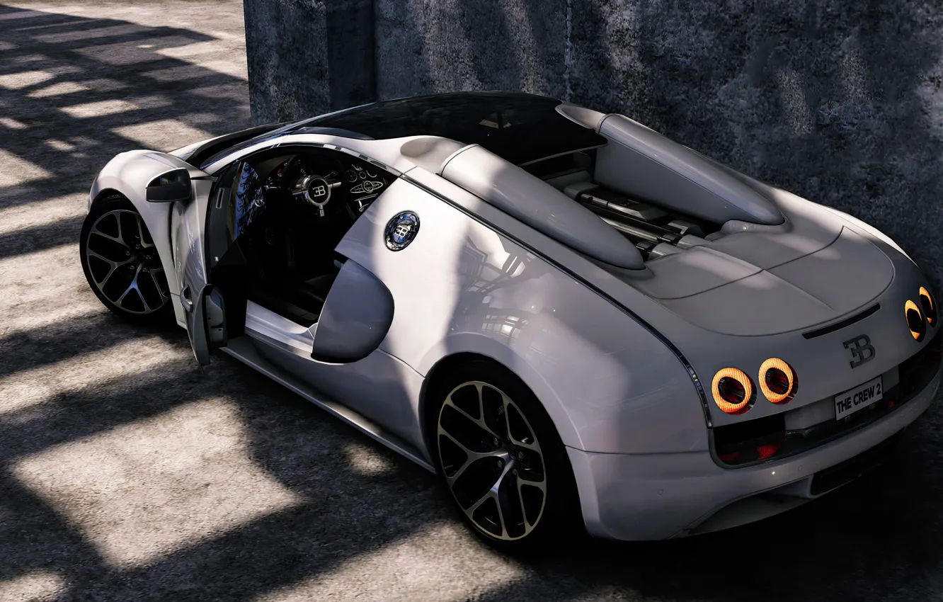 Photo wallpaper Bugatti, Veyron, The Crew 2, 2019, Unisoft, Blazing Shots