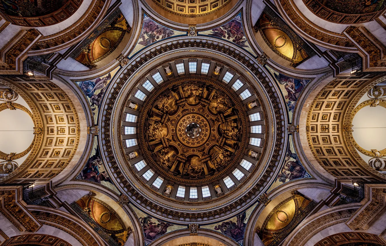 Photo wallpaper England, London, architecture, religion, St. Paul's Cathedral