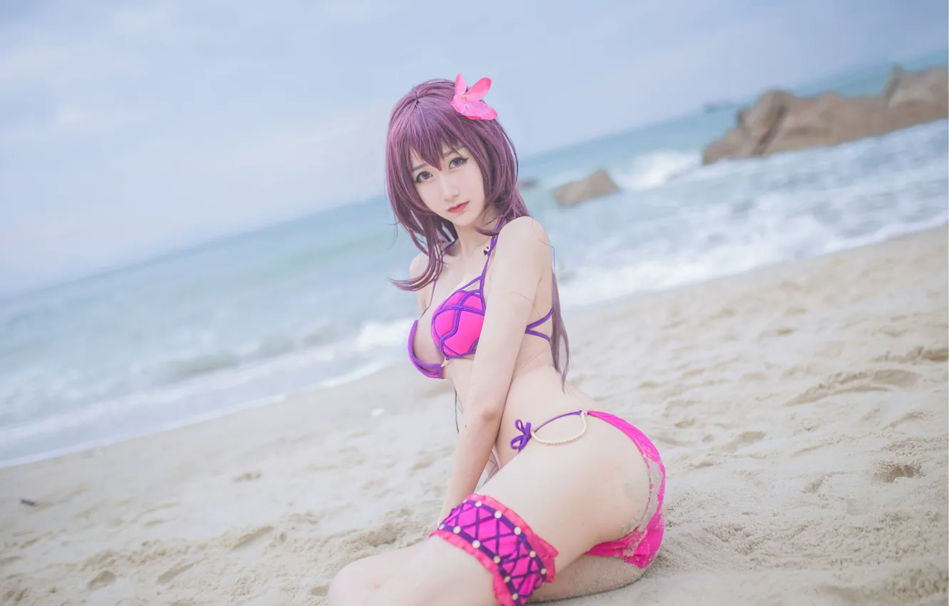 Photo wallpaper cute, Asian Beauty, bra and panties, cute asian girl