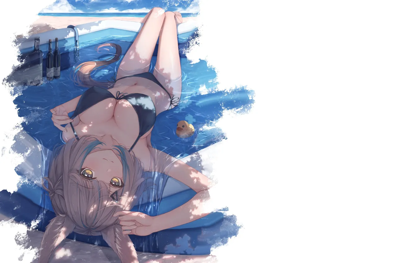 Photo wallpaper girl, hot, sexy, beach, fox, boobs, anime, pretty