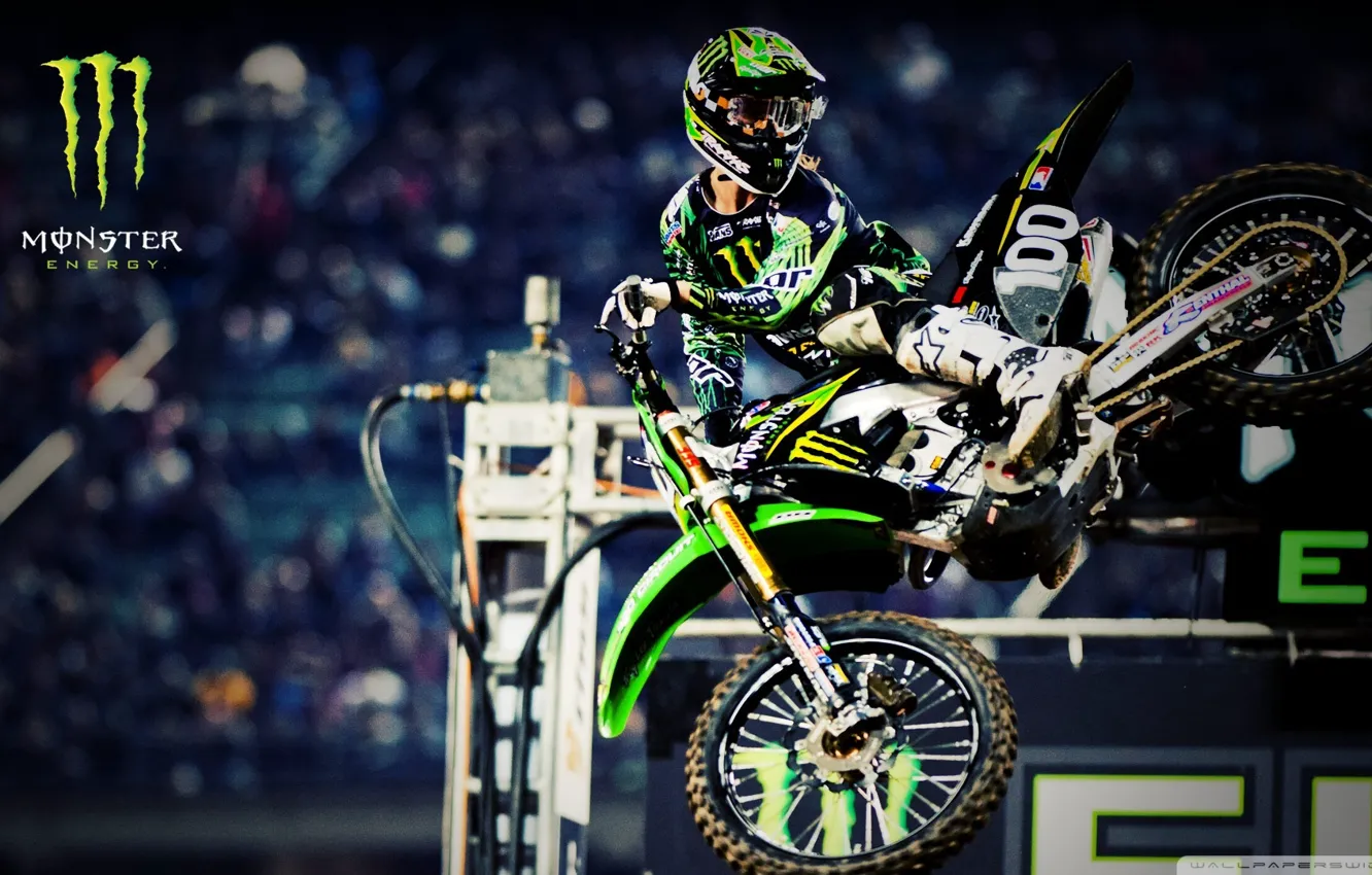 Photo wallpaper style, Monster Energy, motocross