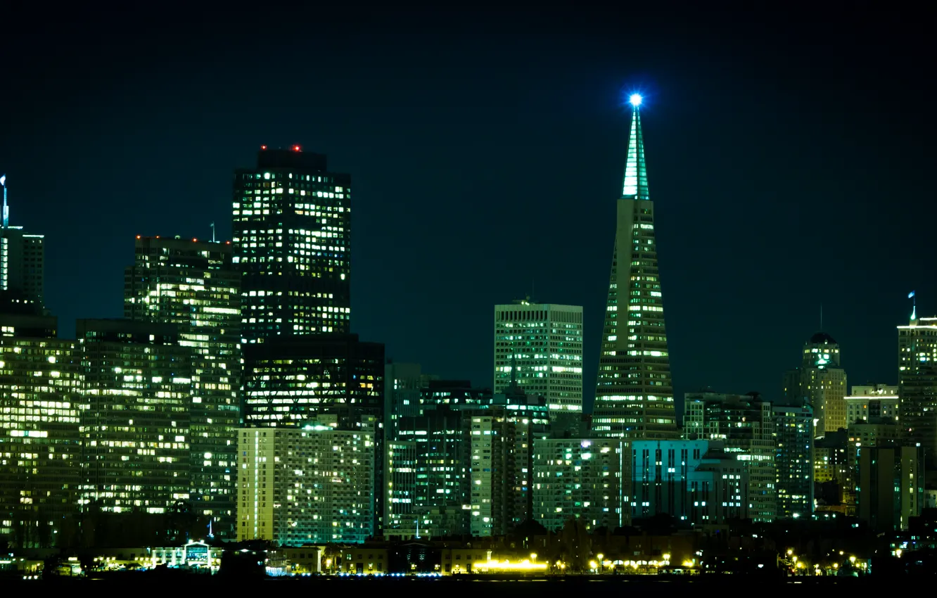Photo wallpaper night, city, building, San Francisco, USA, USA, night, San Francisco