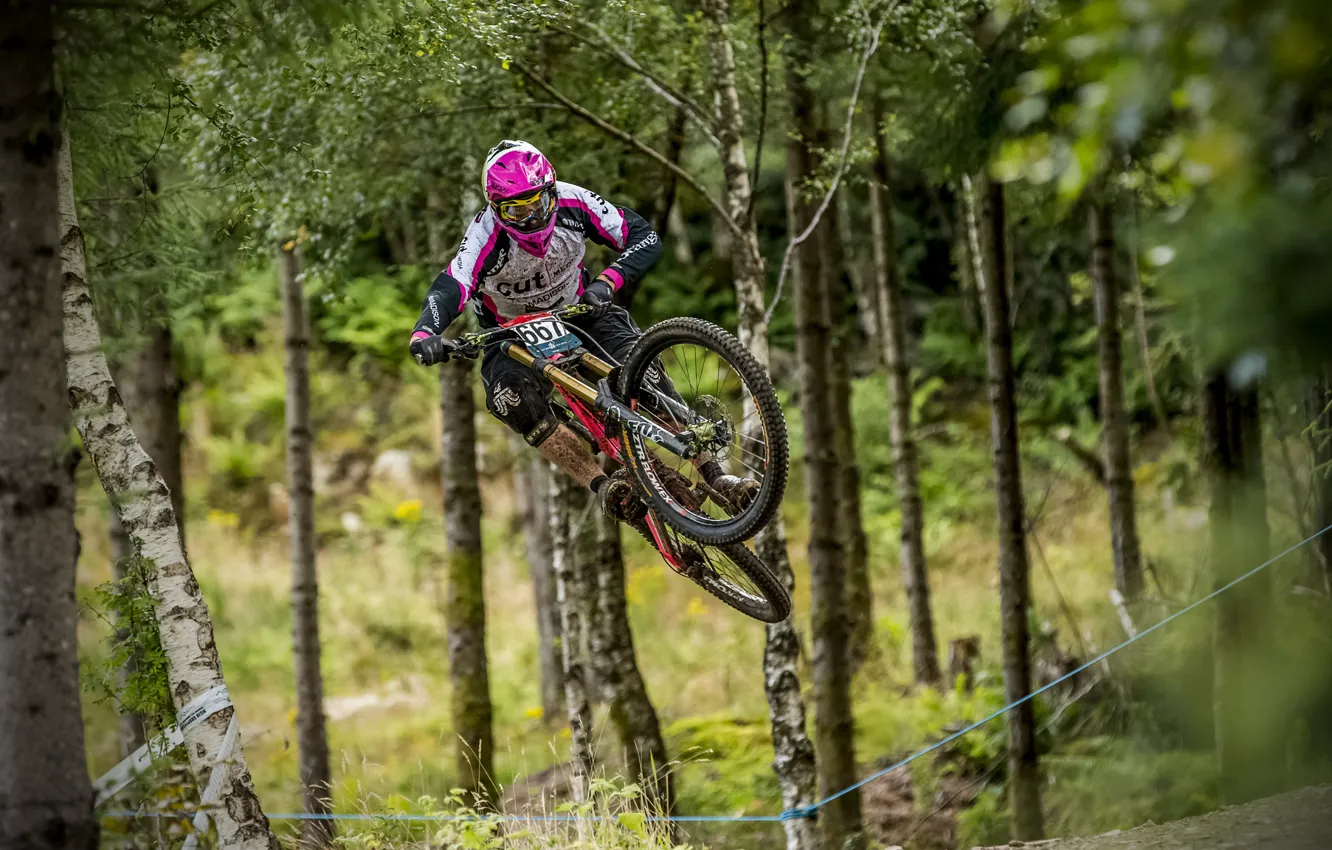 Photo wallpaper bike, jump, race, sport