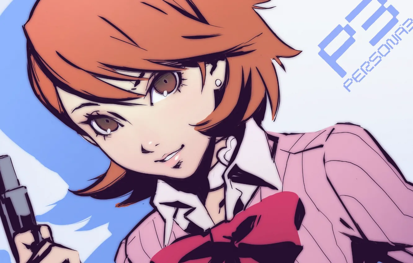 Photo wallpaper girl, gun, art, person 3, Megami Tensei, Yukari Takeba