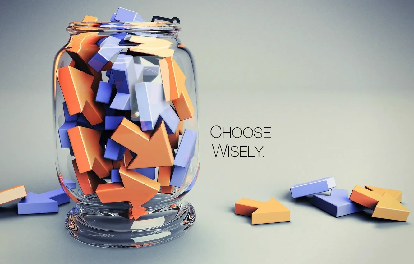 Photo wallpaper arrows, Bank, the phrase, choose wisely, choose wisely