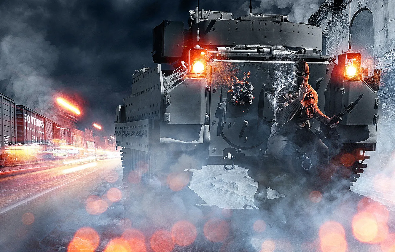 Photo wallpaper technique, soldiers, Battlefield 3, BMP