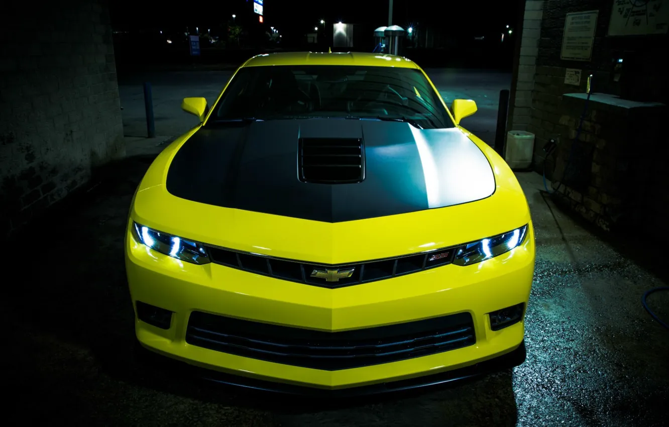 Photo wallpaper Chevrolet, Camaro, Yellow, '2014
