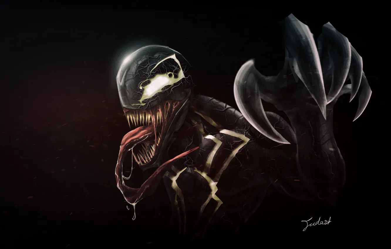 Photo wallpaper language, teeth, Venom, Venom, Comics, Comic Art, by Huy Van, Huy Van