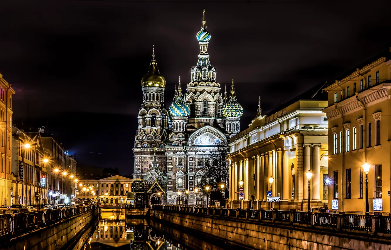Photo wallpaper the evening, Saint Petersburg, Church of the Savior on Blood