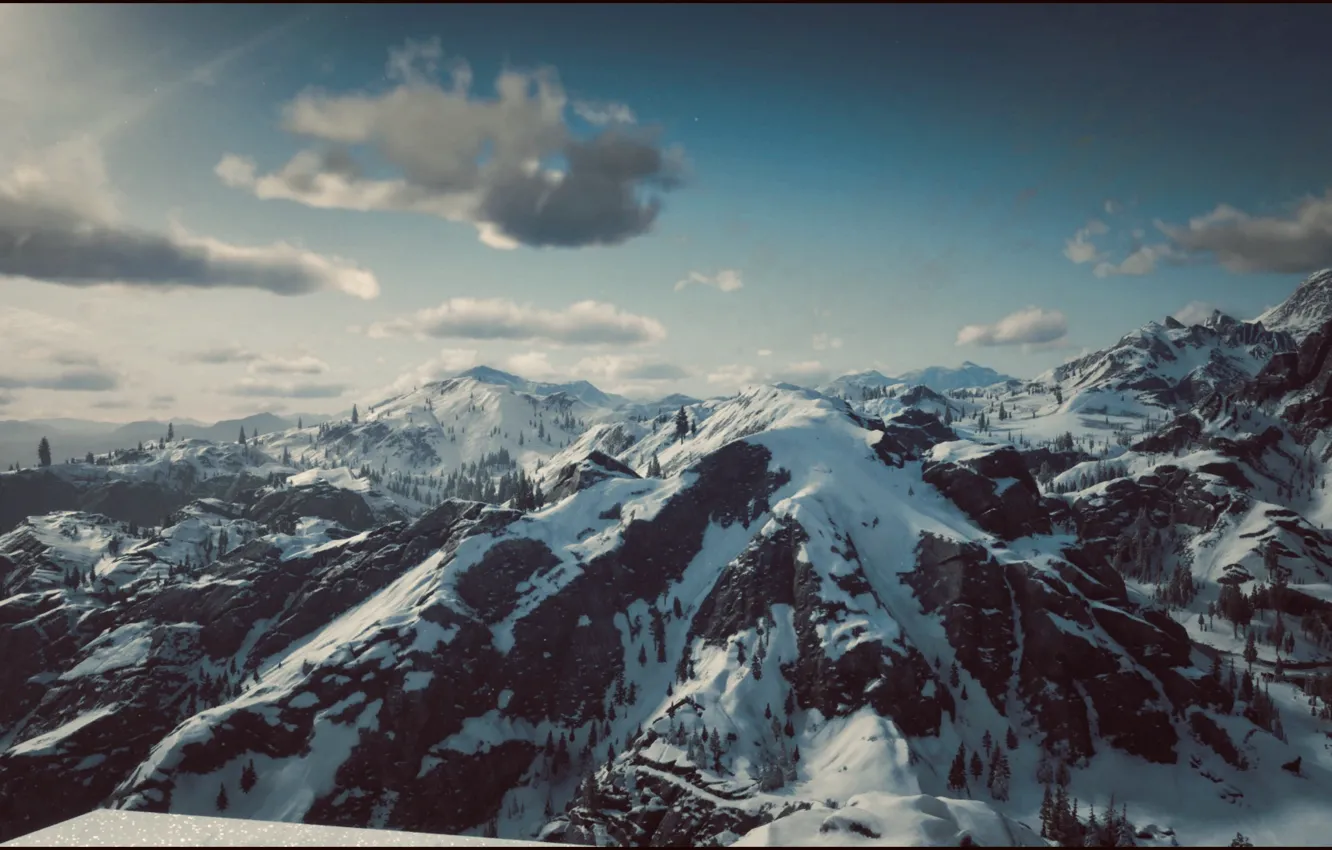 Photo wallpaper HDR, game, sky, winter, heaven, mountain, cold, UHD