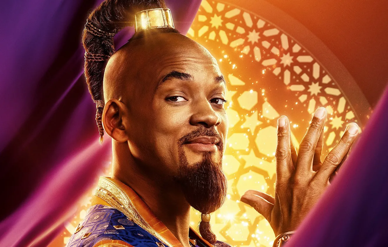 Photo wallpaper look, Aladdin, Will Smith, Will Smith, Aladdin, Genie