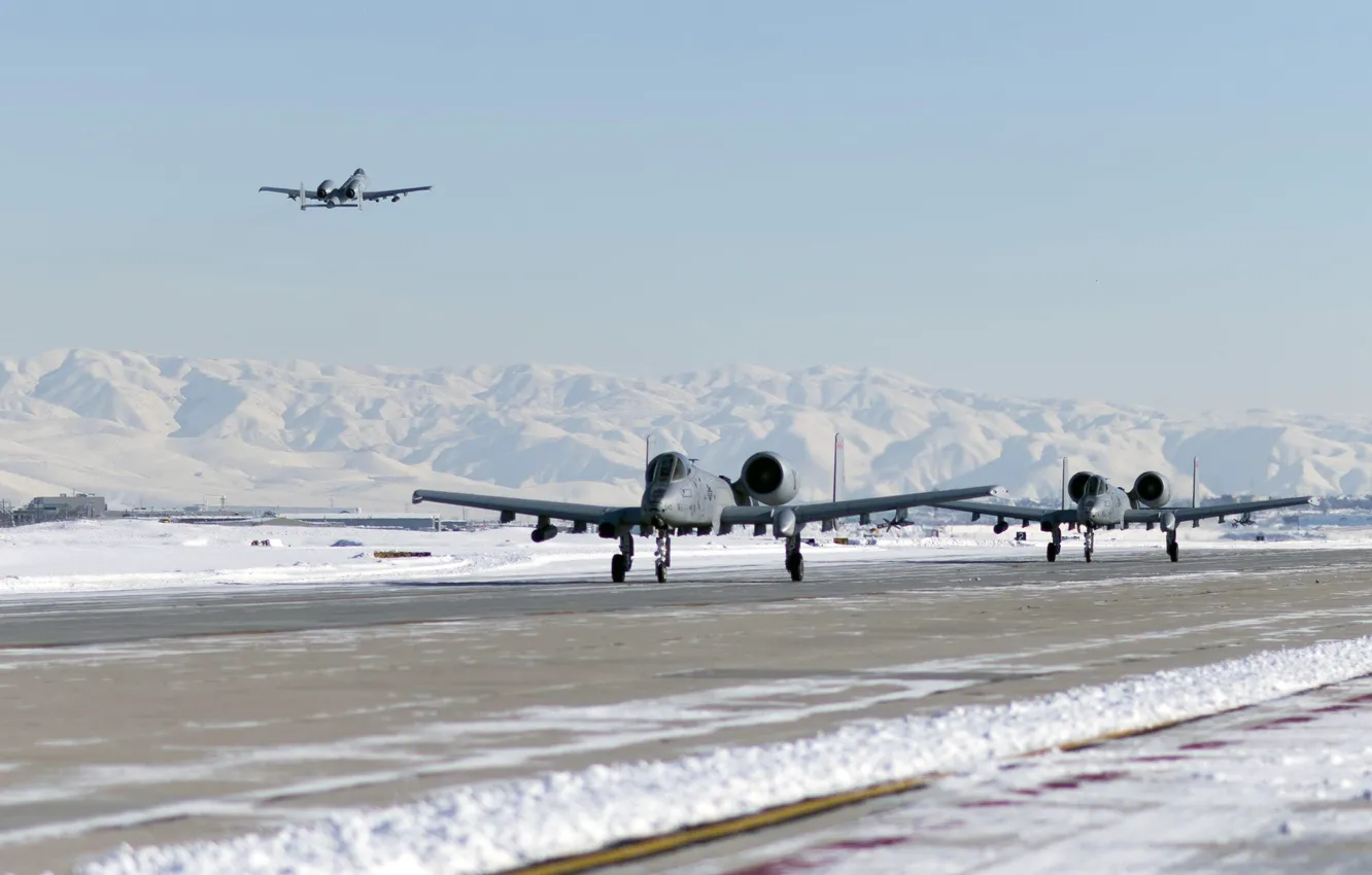 Photo wallpaper attack, Thunderbolt II, Fairchild Republic, A-10C, American single twin-engine, the updated model A-10