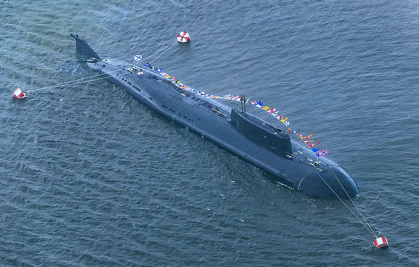 Photo wallpaper eagle, cruiser, underwater, atomic, the project 949A