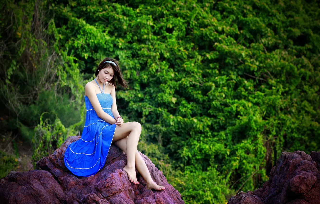 Photo wallpaper girl, background, Asian