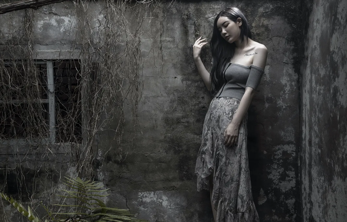 Photo wallpaper girl, mood, Asian