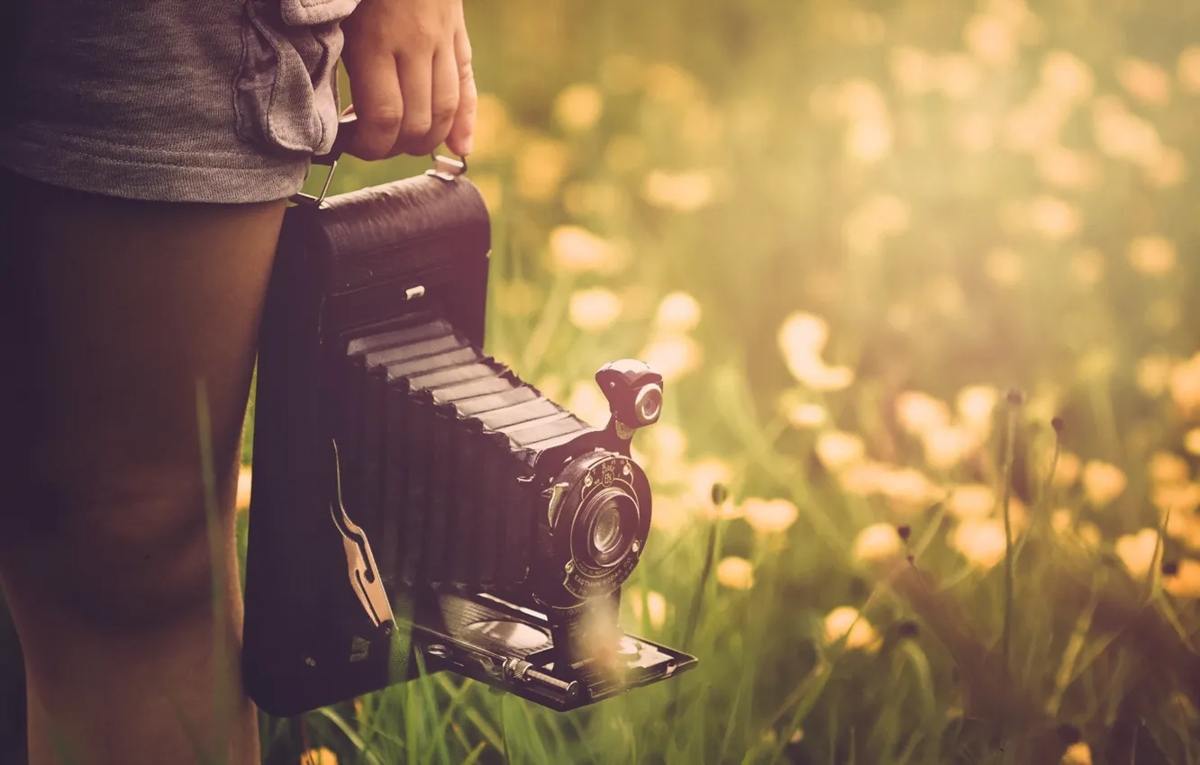 Photo wallpaper summer, girl, camera