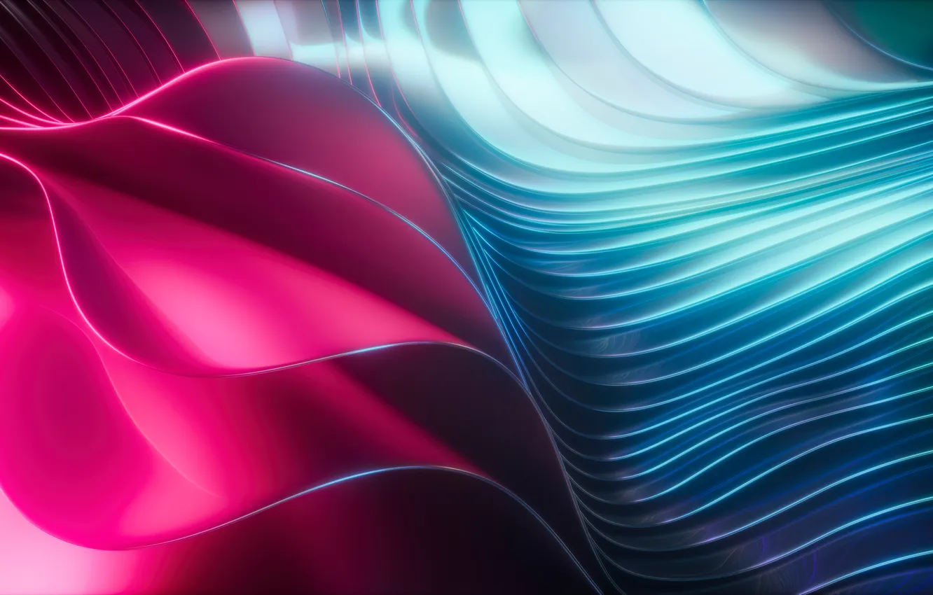 Photo wallpaper wave, abstraction, waves, abstraction, digital art, overflow, Art Deco, Iridescence