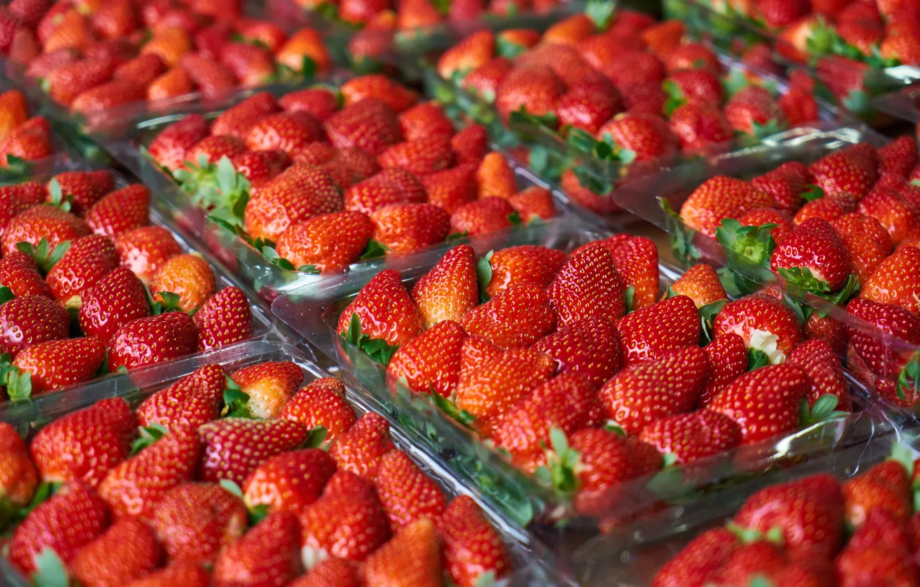 Photo wallpaper berries, strawberry, a lot