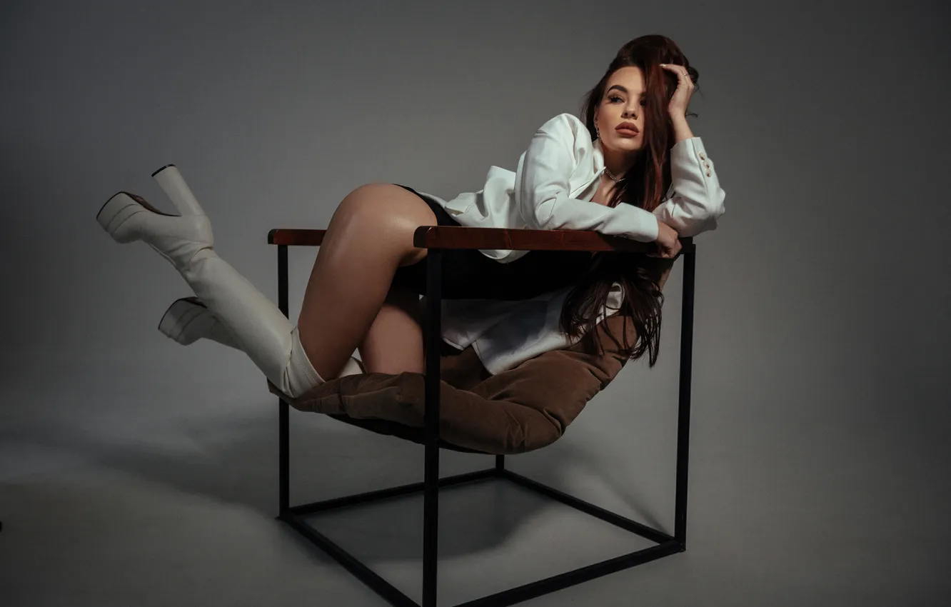 Photo wallpaper ass, woman, beautiful, model, sweet, boots, long-haired, Charming