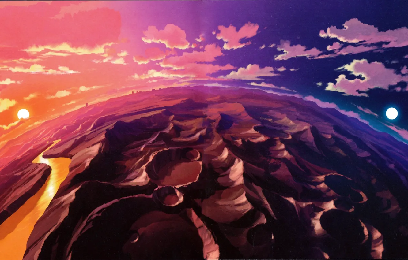Photo wallpaper anime, color, planet