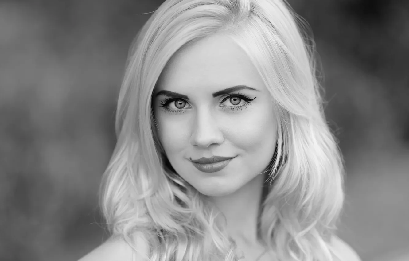 Photo wallpaper look, close-up, face, photo, portrait, makeup, hairstyle, blonde