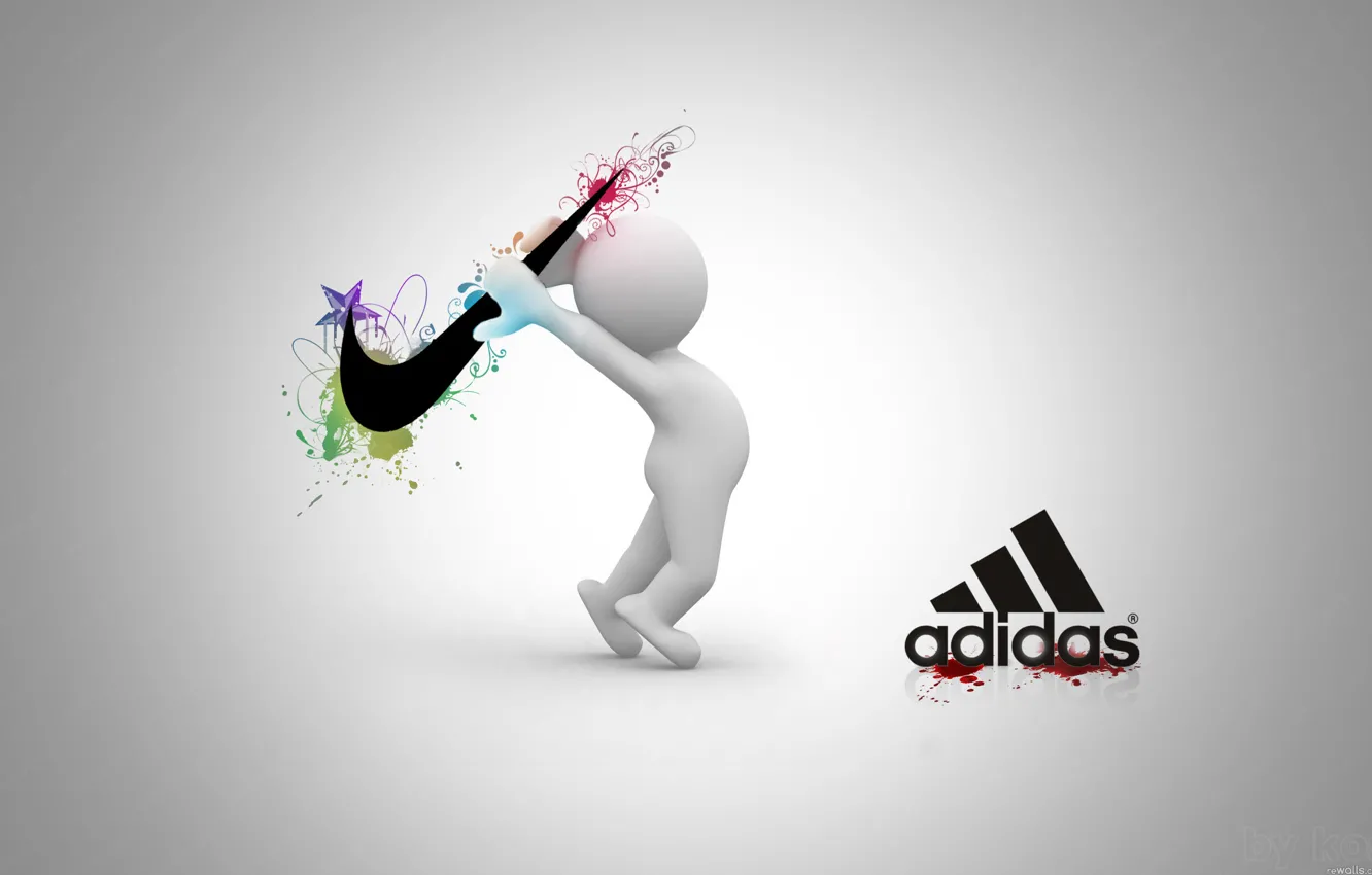 Photo wallpaper Adidas, battle, brand, Nike, photo.