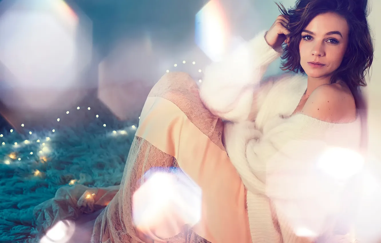 Photo wallpaper photoshoot, Carey Mulligan, Harper's Bazaar